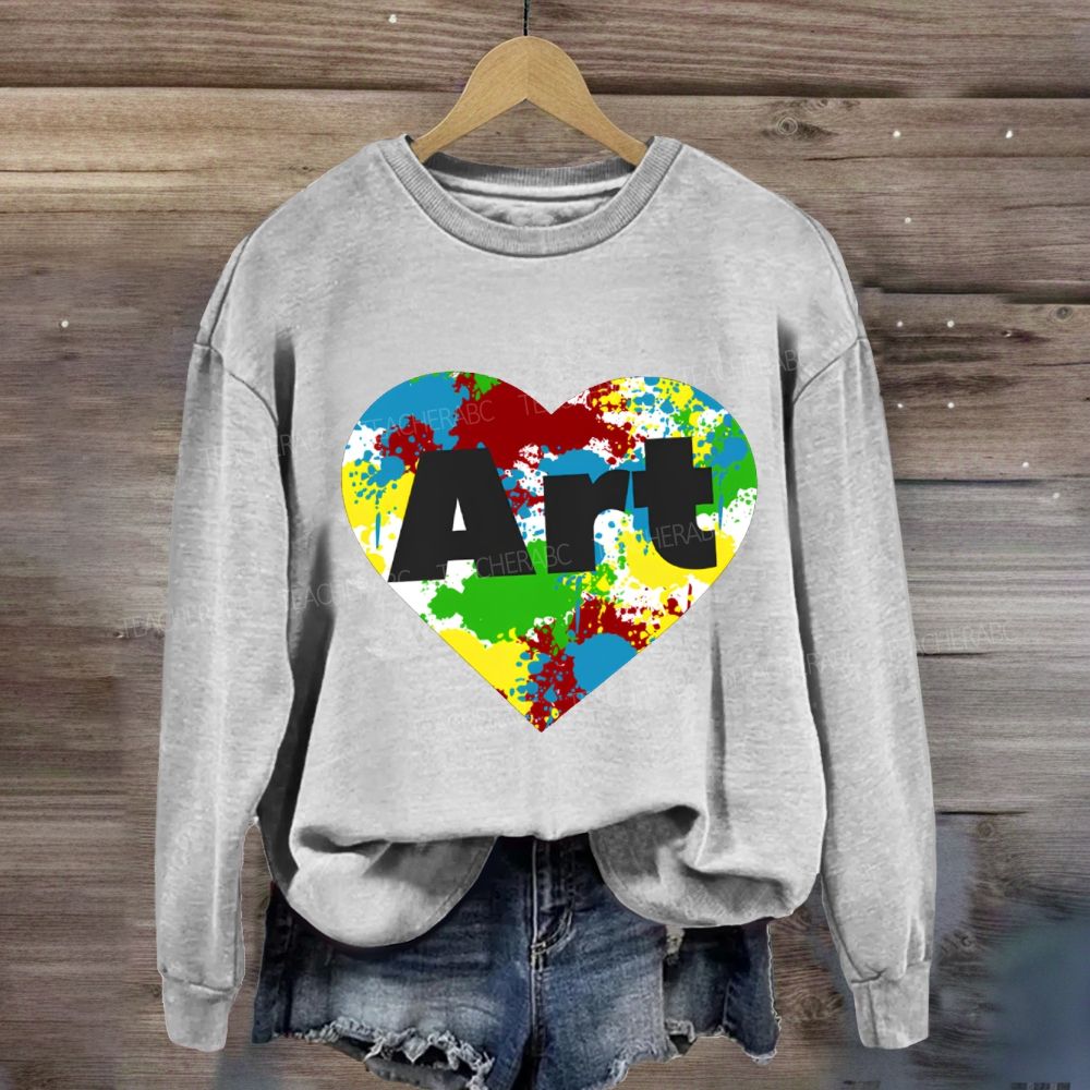 Colorful Art Heart Sweatshirt