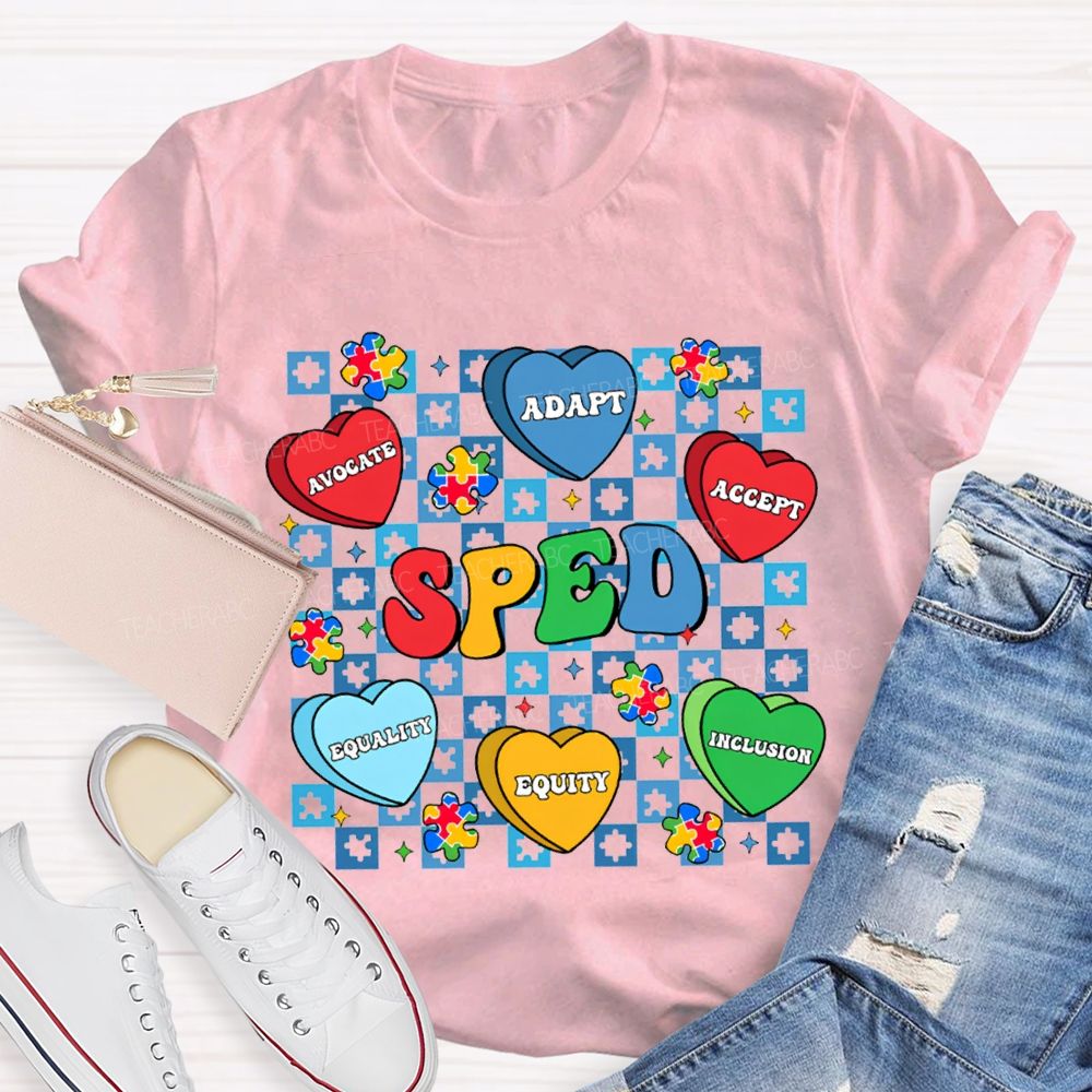 Sped Adapt Advocate Accept Equality Equity Inclusion T-shirt