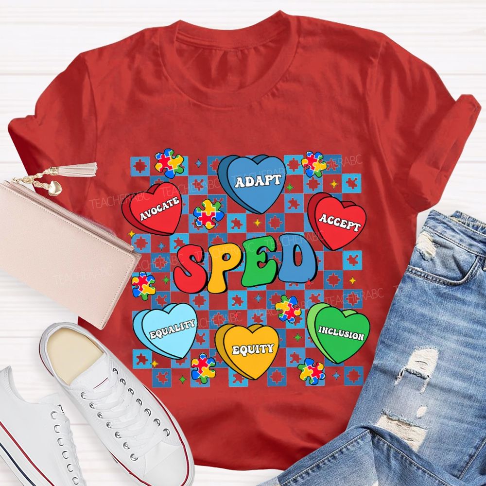 Sped Adapt Advocate Accept Equality Equity Inclusion T-shirt