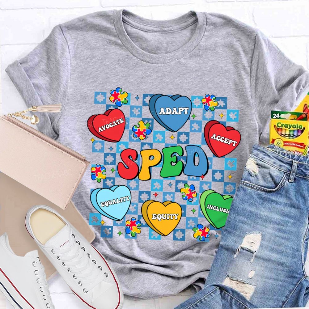 Sped Adapt Advocate Accept Equality Equity Inclusion T-shirt