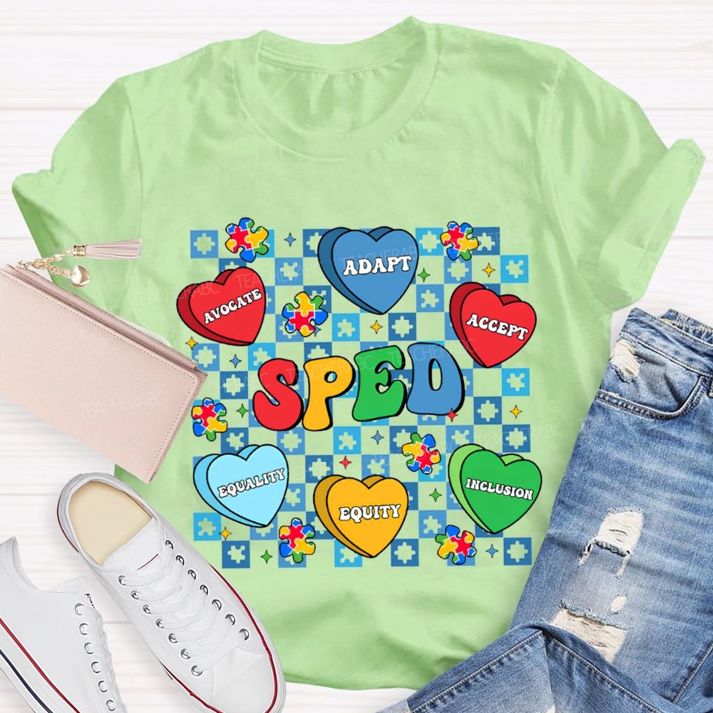 Sped Adapt Advocate Accept Equality Equity Inclusion T-shirt