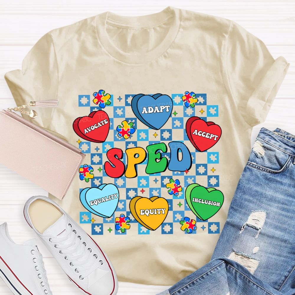 Sped Adapt Advocate Accept Equality Equity Inclusion T-shirt