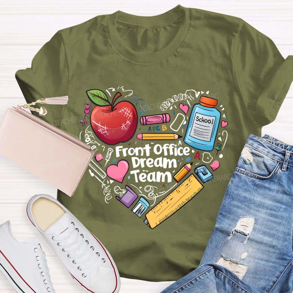 Front Office Dream Team Apple And Learning Tools Prints T-shirt