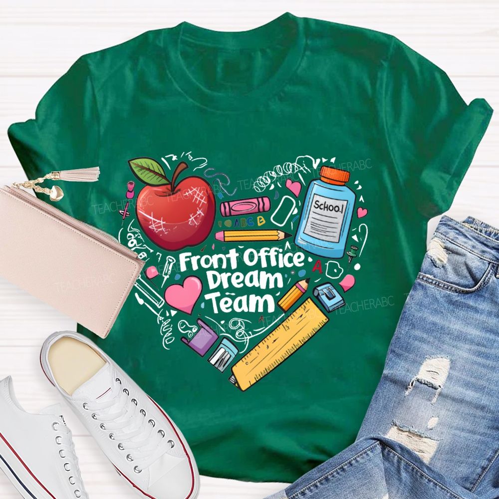 Front Office Dream Team Apple And Learning Tools Prints T-shirt