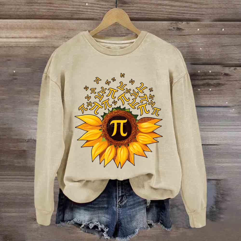 Sunflower Print Pi Math Teacher Sweatshirt