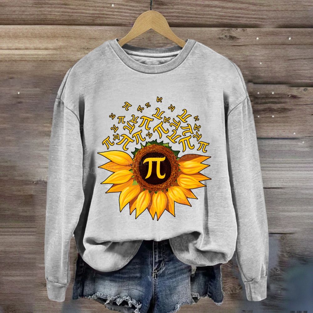 Sunflower Print Pi Math Teacher Sweatshirt