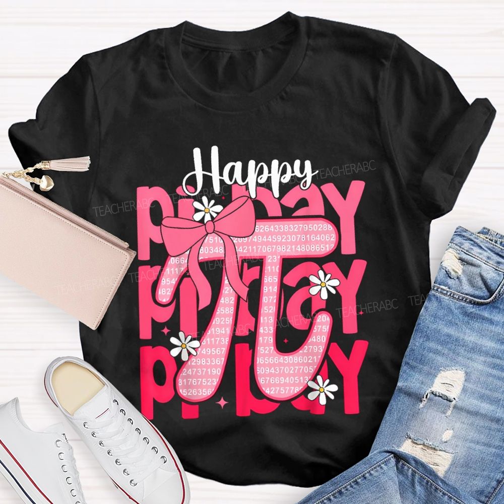 Happy Pi Day Bow Pi Math Teacher T-shirt