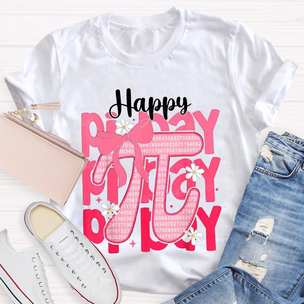 Happy Pi Day Bow Pi Math Teacher T-shirt