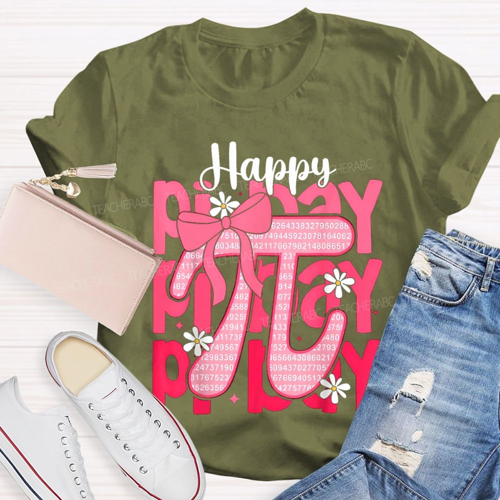 Happy Pi Day Bow Pi Math Teacher T-shirt