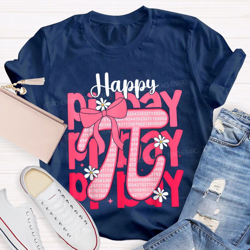 Happy Pi Day Bow Pi Math Teacher T-shirt