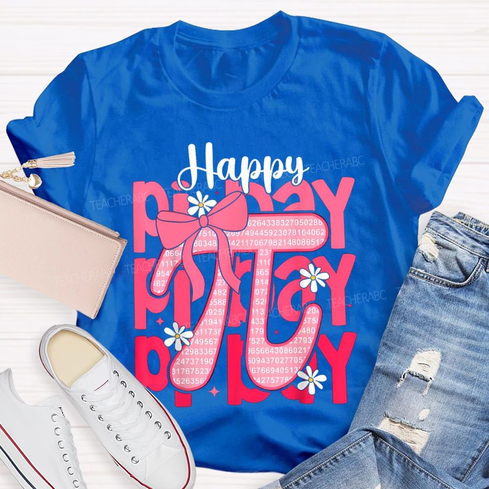 Happy Pi Day Bow Pi Math Teacher T-shirt
