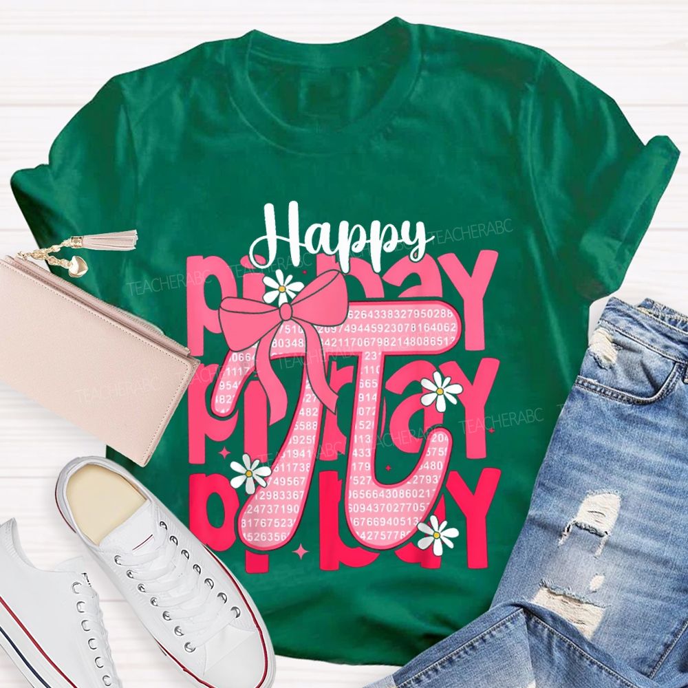 Happy Pi Day Bow Pi Math Teacher T-shirt