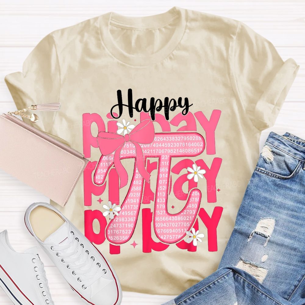Happy Pi Day Bow Pi Math Teacher T-shirt