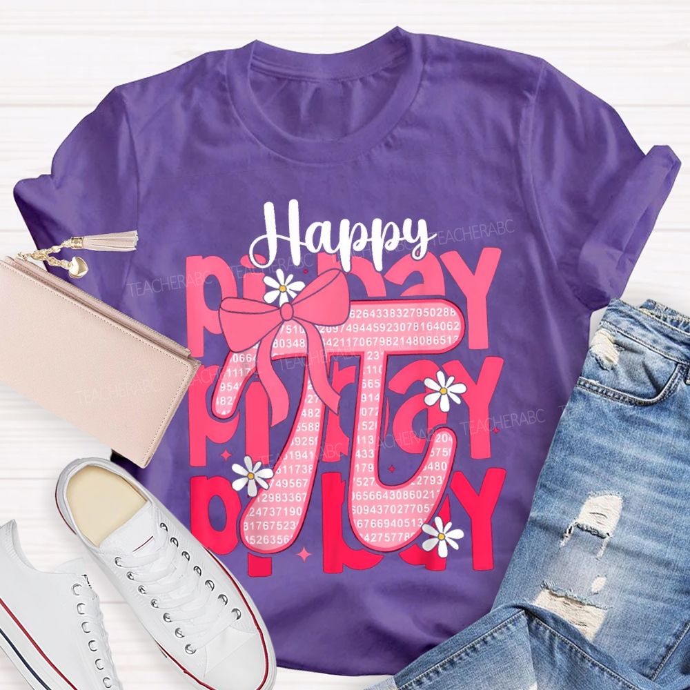 Happy Pi Day Bow Pi Math Teacher T-shirt