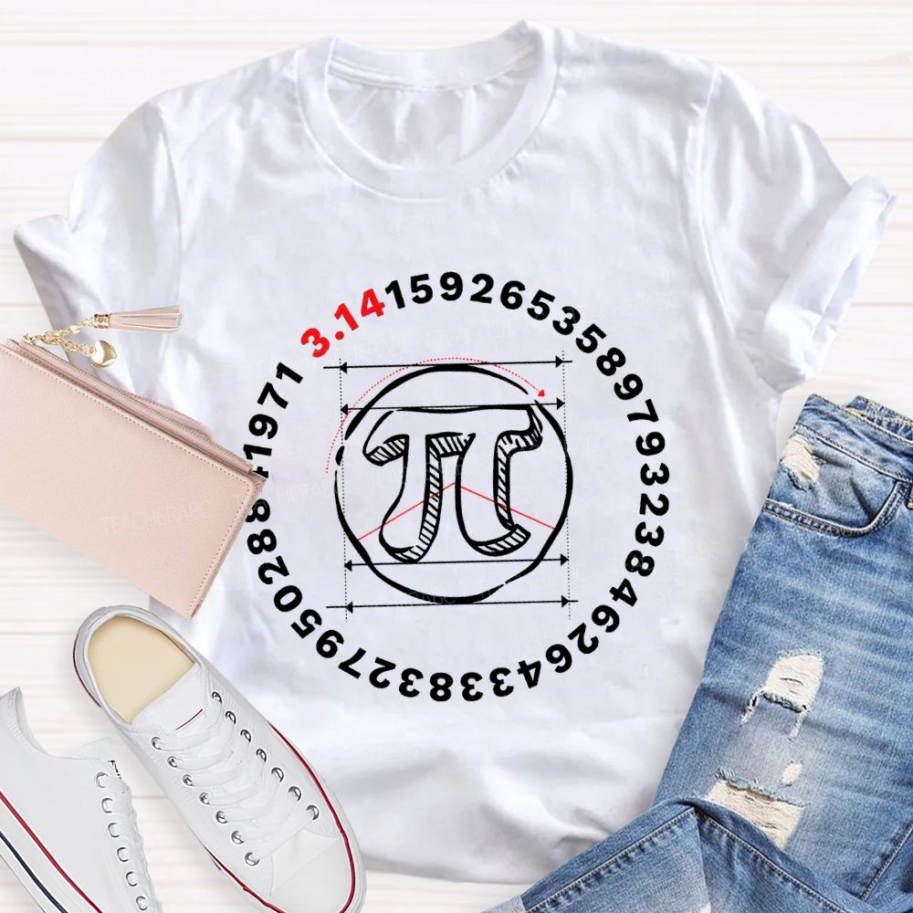 Pi Prints Math Day Math Teacher T-shirt
