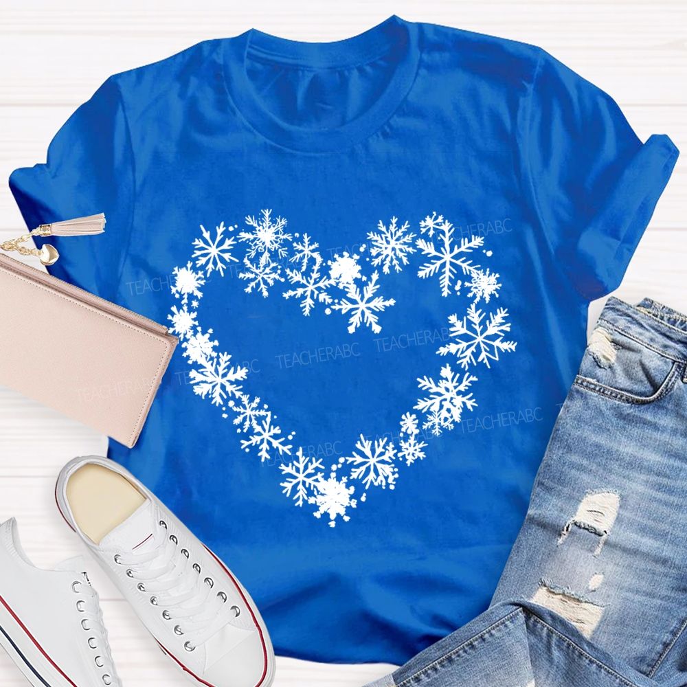 Snowflakes Heart In Snow Day T-Shirt