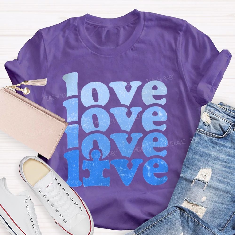 Love Blue Gradient Fonts We Wear For Autism Awareness T-shirt
