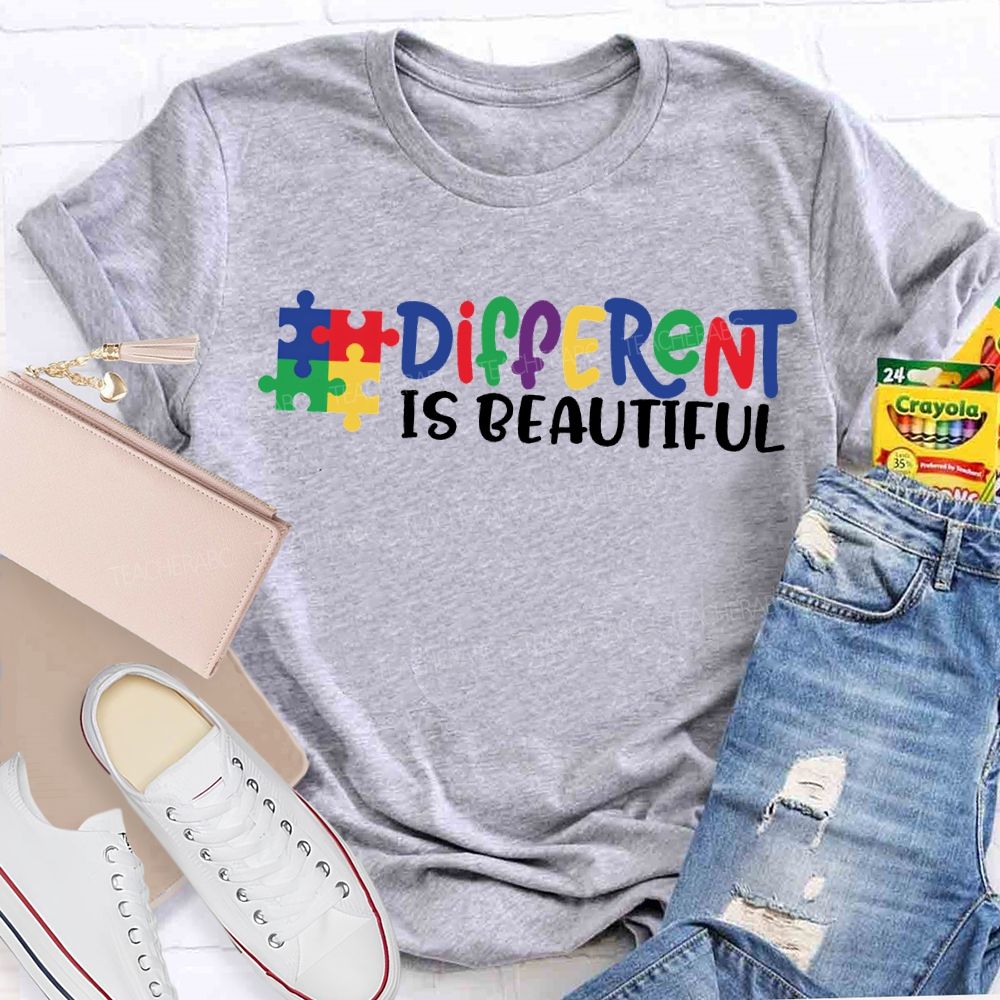 Different Is Beautiful Colored Fonts T-shirt