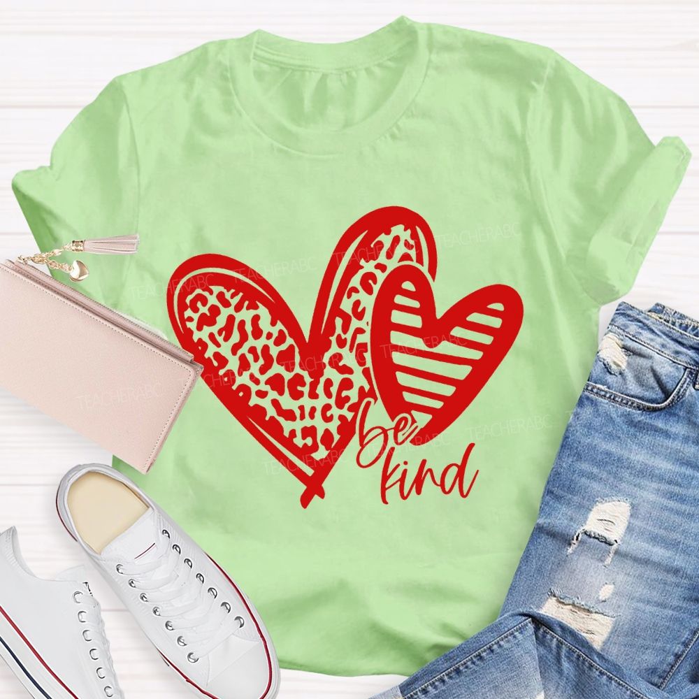 Be Kind Polka Dot Heart Print T-shirt