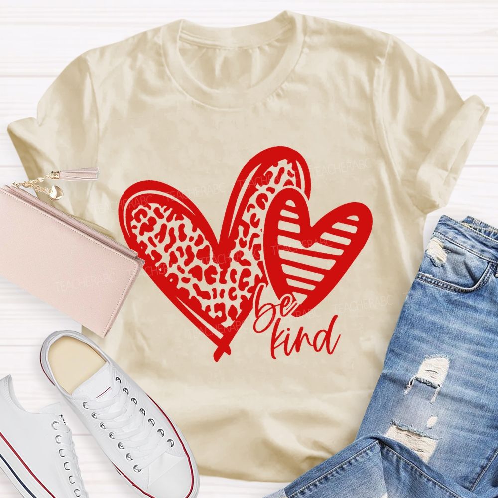 Be Kind Polka Dot Heart Print T-shirt