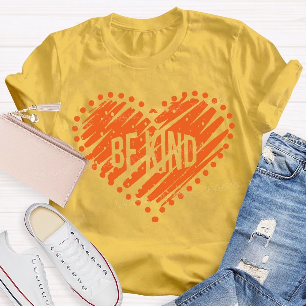 Be Kind Polka Dot Heart Print T-shirt