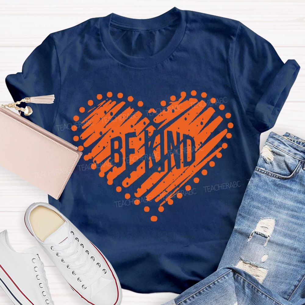 Be Kind Polka Dot Heart Print T-shirt