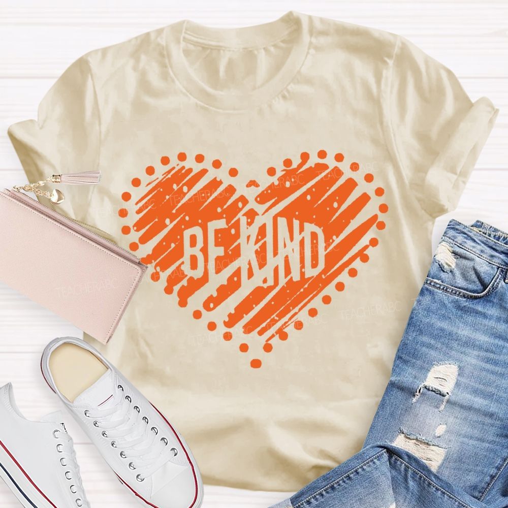 Be Kind Polka Dot Heart Print T-shirt