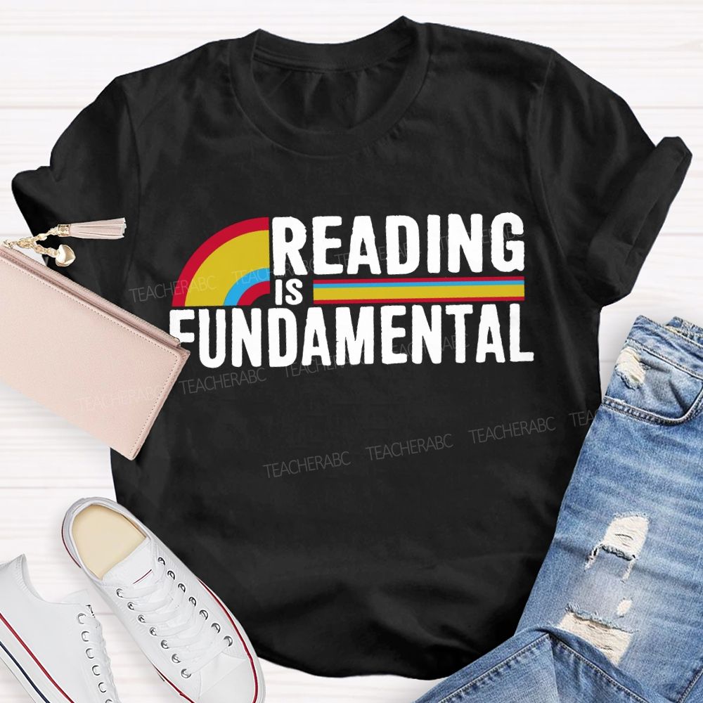 Reading Is Fundamental Rainbow Print T-shirt