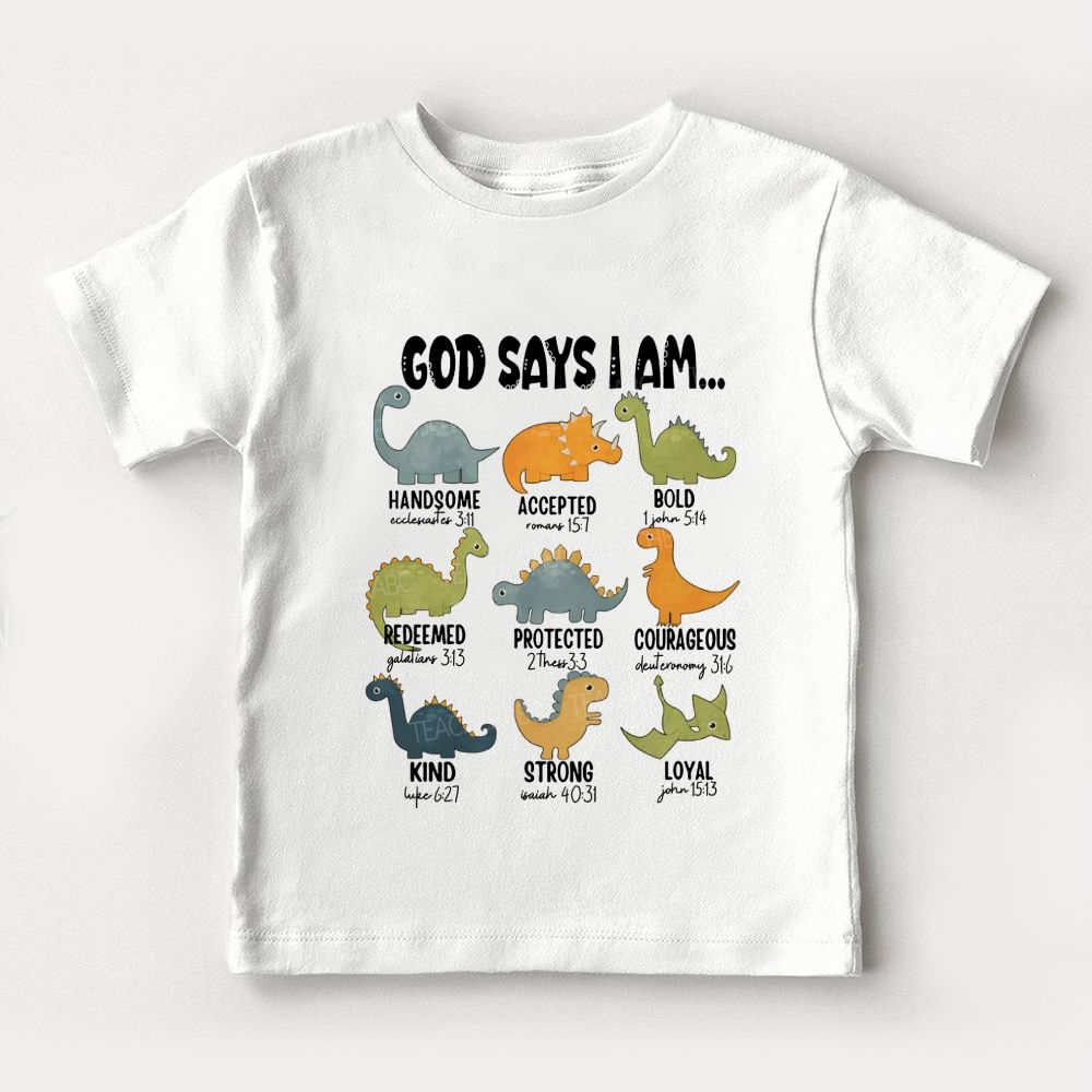 God Says I Am Handsome Accepted Bold Redeemed Protected Toddler T-shirts