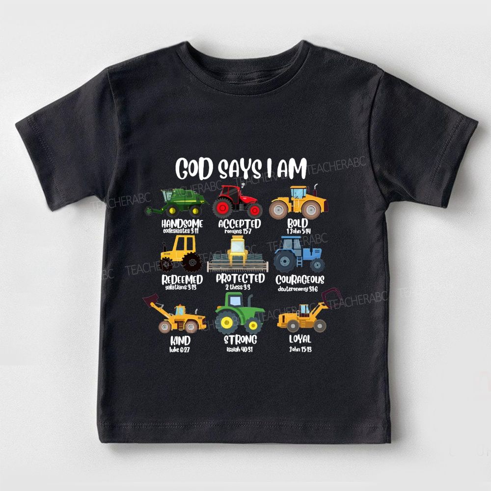 God Says I Am Kind Strong Loyal Courageous Toddler T-shirts