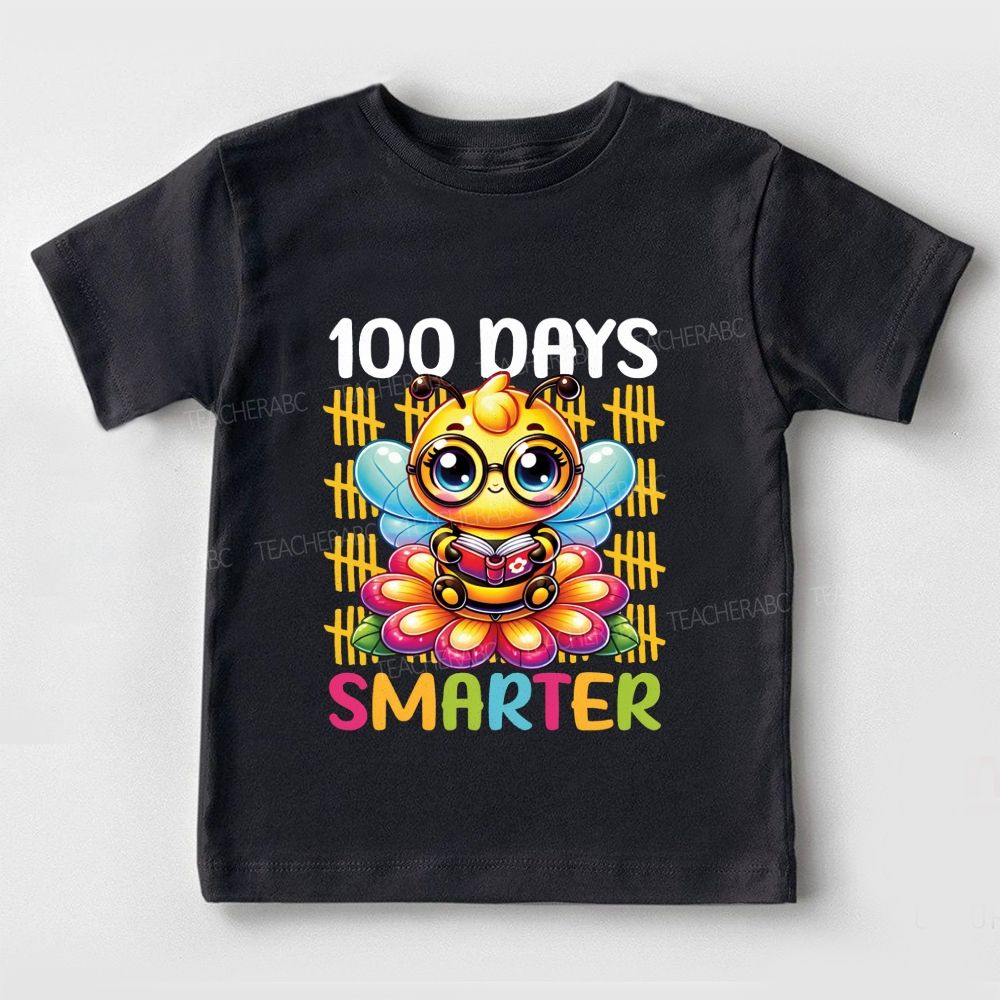 100 Days Smarter Little Bee Print Toddler T-shirts