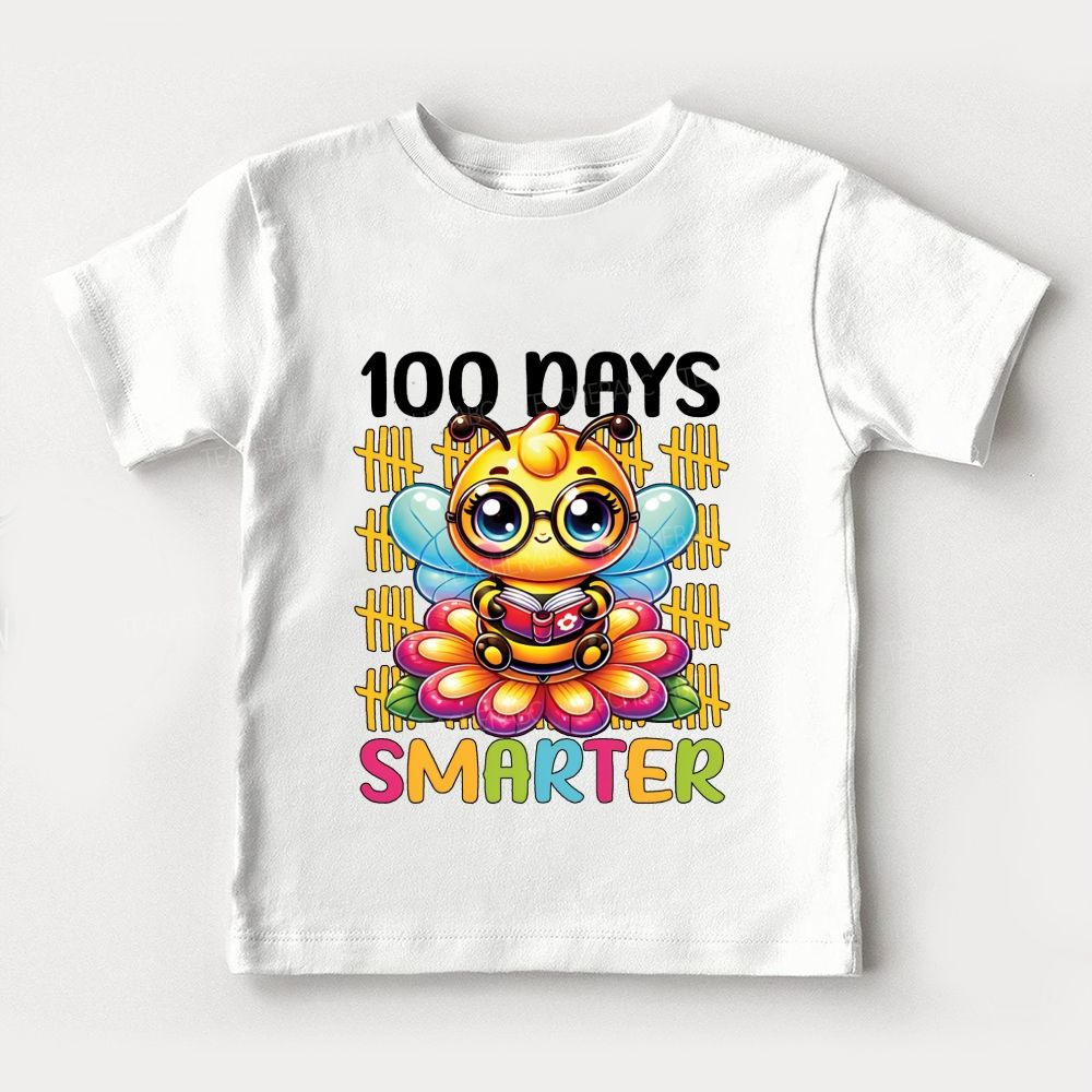 100 Days Smarter Little Bee Print Toddler T-shirts