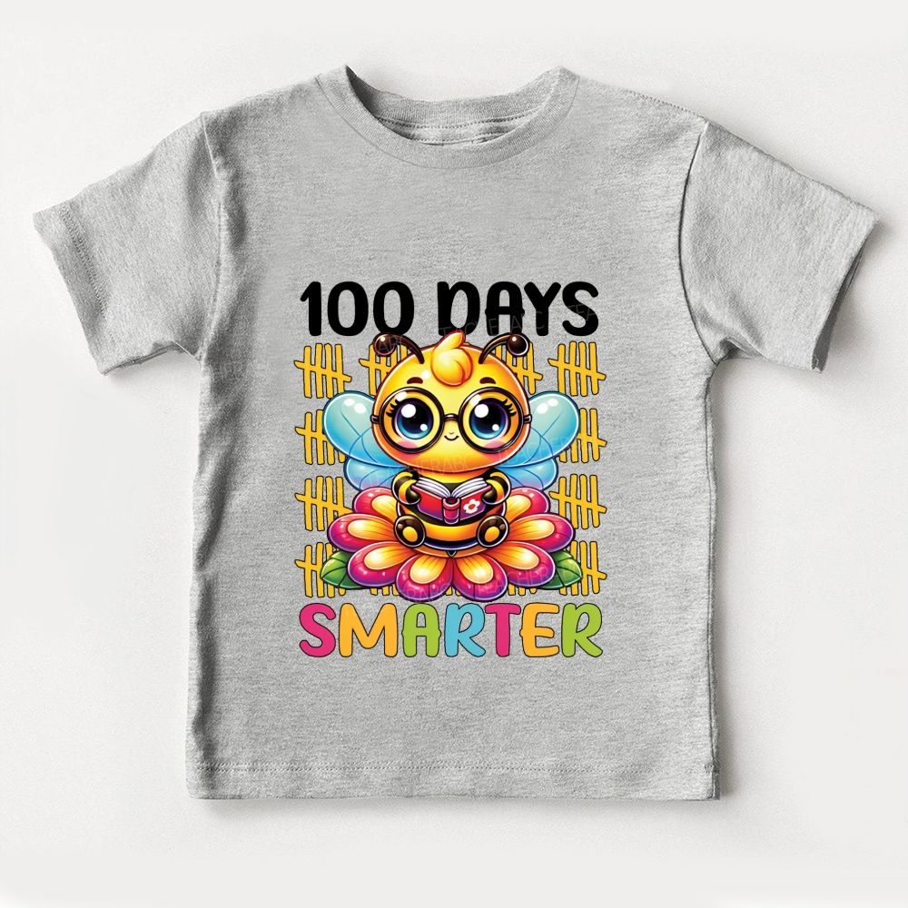 100 Days Smarter Little Bee Print Toddler T-shirts