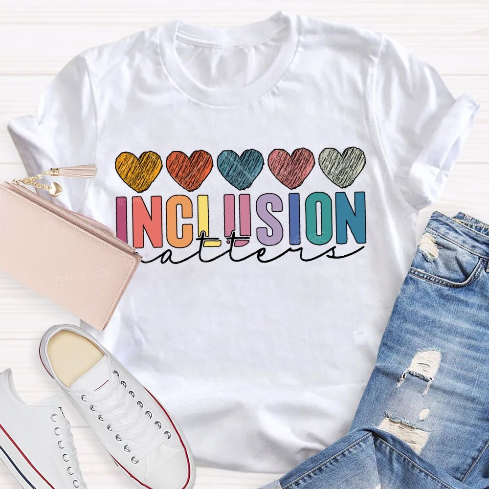 Inclusion Matter Colorful Hearts Print T-shirt