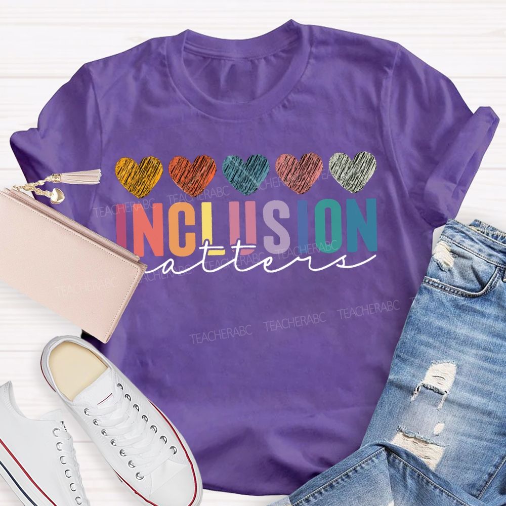 Inclusion Matter Colorful Hearts Print T-shirt