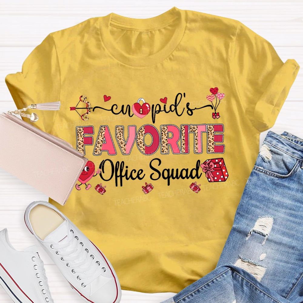 Cupid'S Favorite Office Squad Heart Valentine'S Day T-shirt