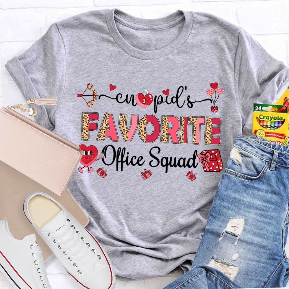 Cupid'S Favorite Office Squad Heart Valentine'S Day T-shirt