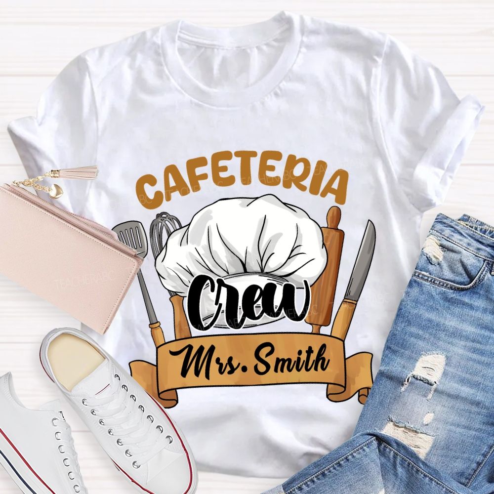 Personalized Name Cafeteria Crew Chef's Hat T-Shirt