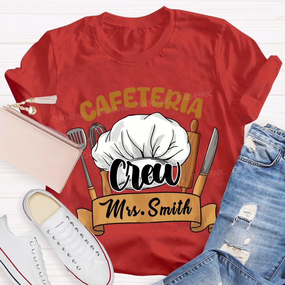 Personalized Name Cafeteria Crew Chef's Hat T-Shirt