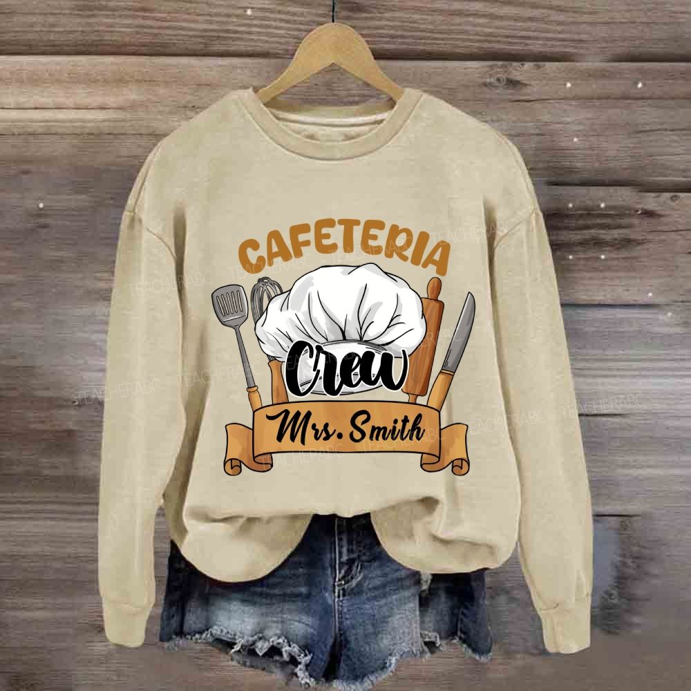 Personalized Name Cafeteria Crew Chef's Hat Sweatshirt