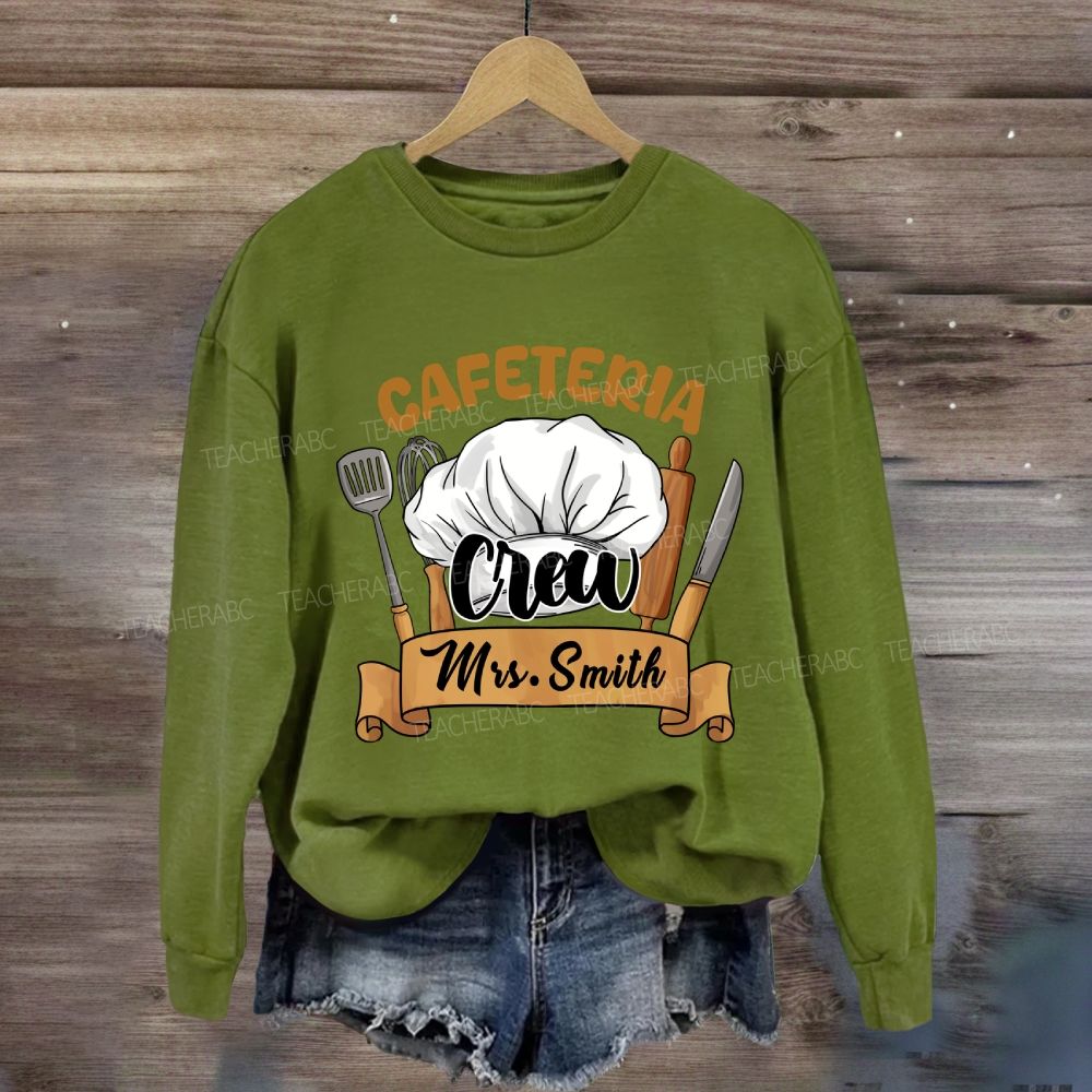 Personalized Name Cafeteria Crew Chef's Hat Sweatshirt