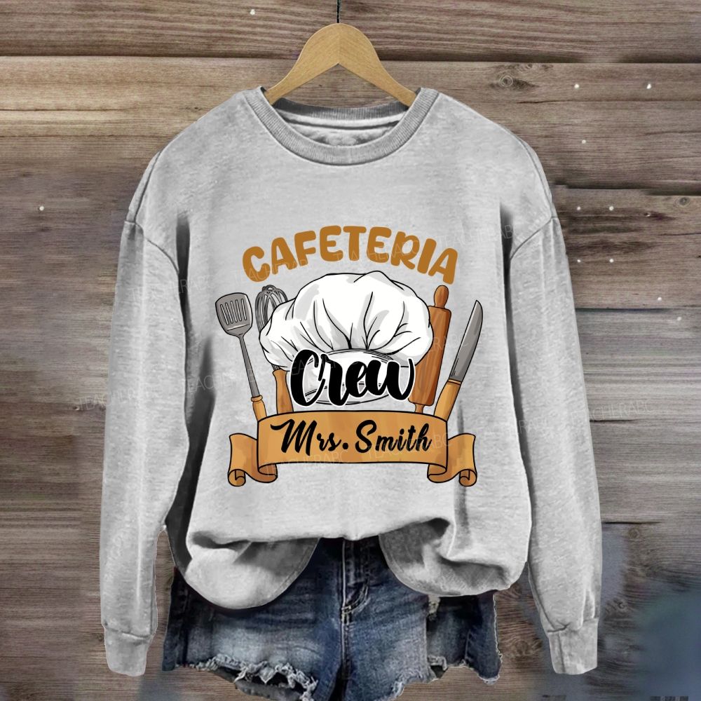 Personalized Name Cafeteria Crew Chef's Hat Sweatshirt