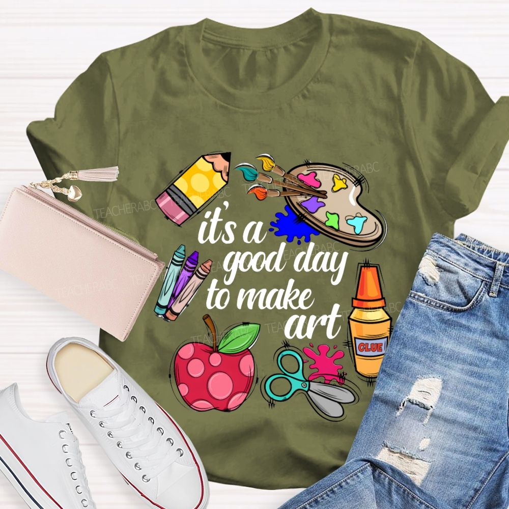 It'S A Good Day To Make Art Apples And Crayons T-shirt