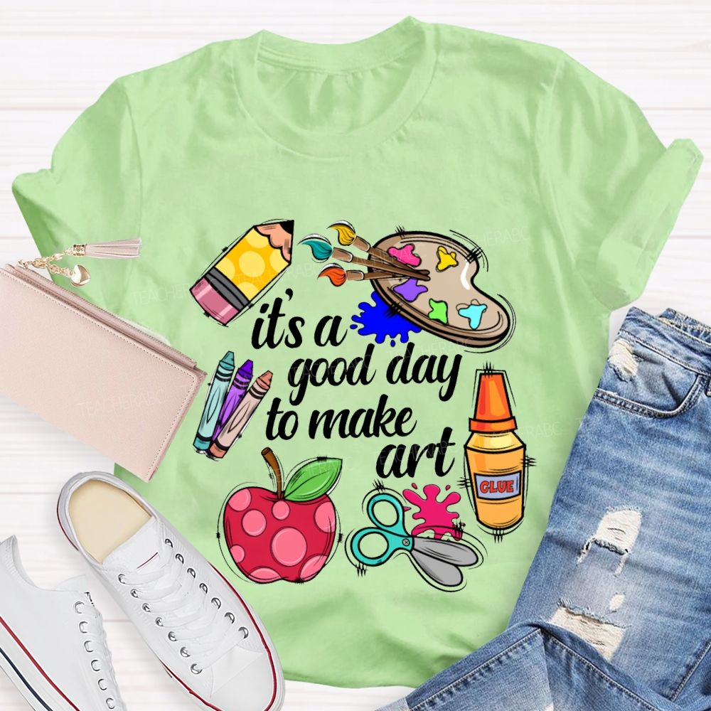 It'S A Good Day To Make Art Apples And Crayons T-shirt