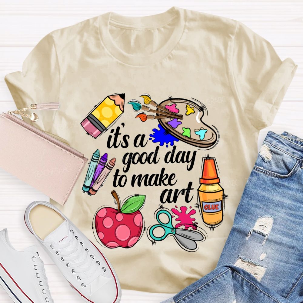 It'S A Good Day To Make Art Apples And Crayons T-shirt