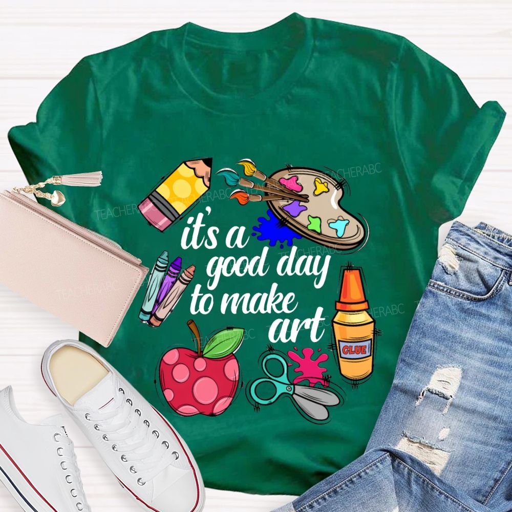 It'S A Good Day To Make Art Apples And Crayons T-shirt