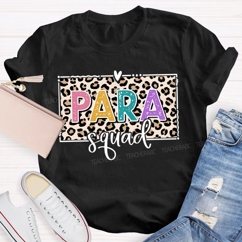 Para Squad Leopard Print And Colorful Lettering T-shirt