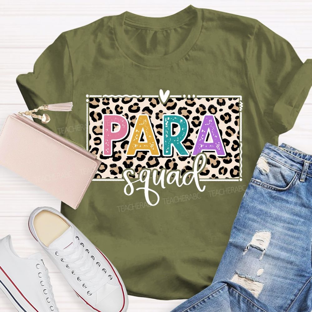 Para Squad Leopard Print And Colorful Lettering T-shirt