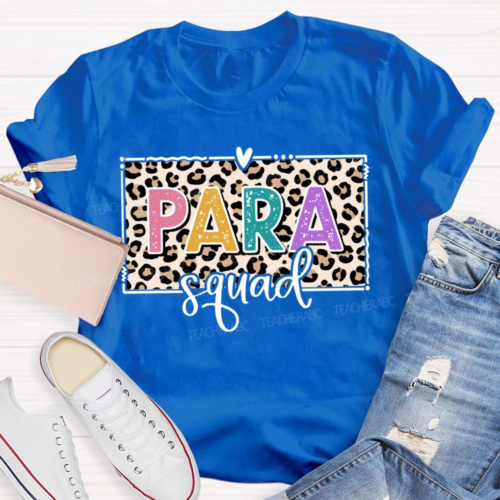 Para Squad Leopard Print And Colorful Lettering T-shirt