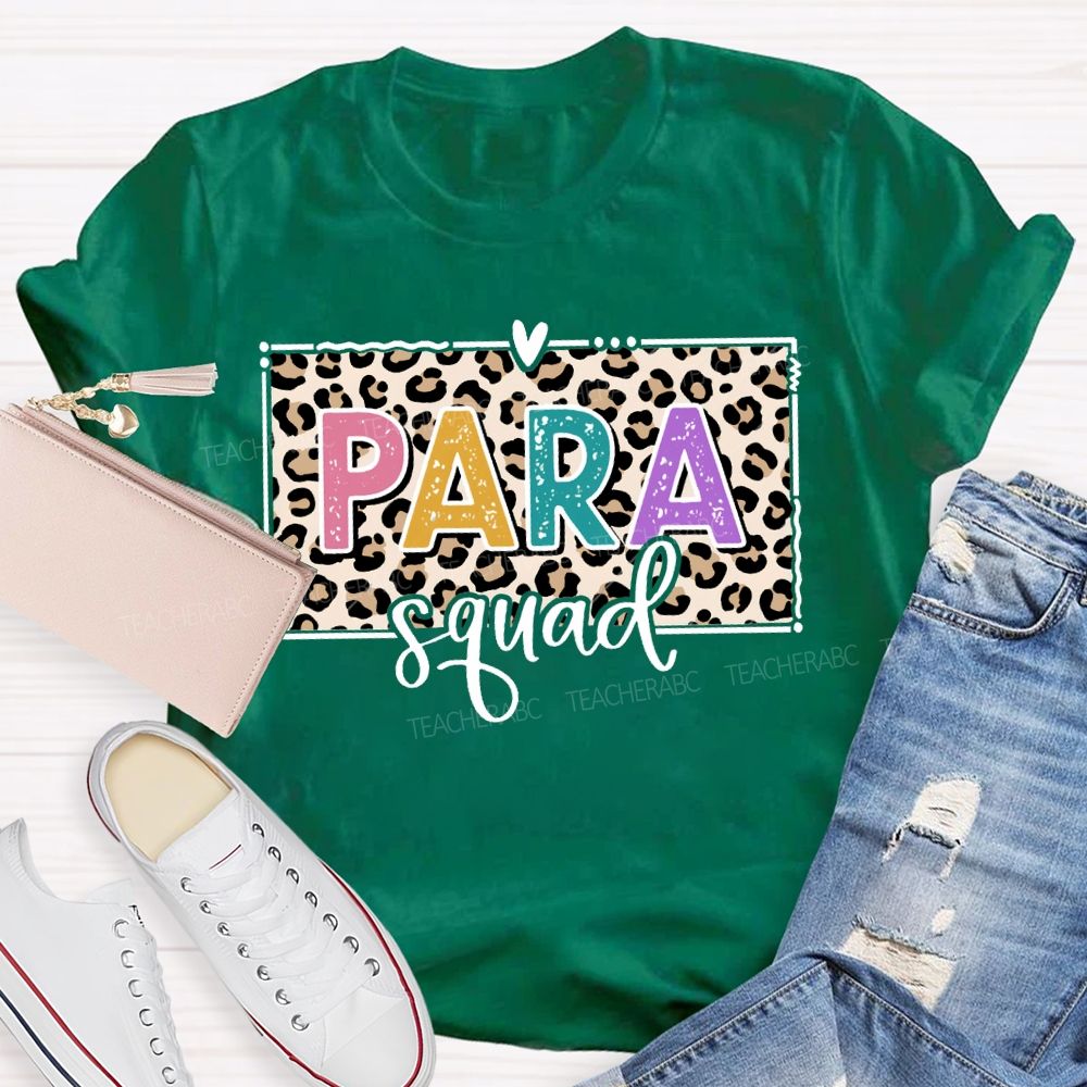 Para Squad Leopard Print And Colorful Lettering T-shirt